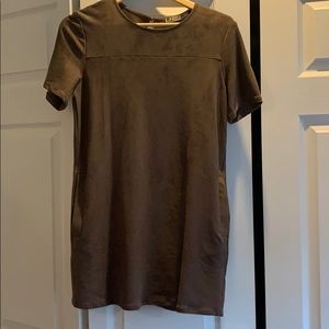 Faux suede dress